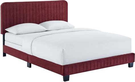 Modway Celine Channel Tufted Performance Velvet Bed, King, 